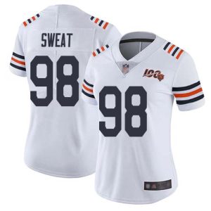 bears #98 montez sweat white women's stitched nfl 100th season vapor limited wholesale jersey