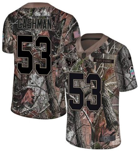 Texans #53 Blake Cashman Camo Youth Stitched NFL Limited Rush Realtree Jersey