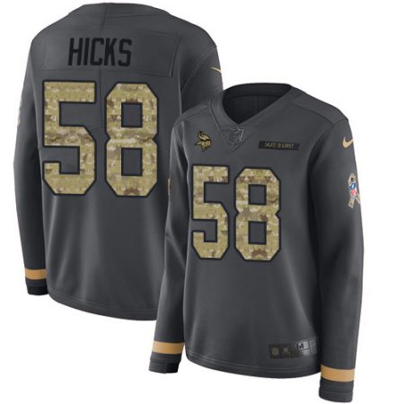 vikings #58 jordan hicks anthracite salute to service women's stitched nfl limited therma long sleeve cheap jersey