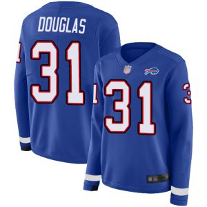 cheap Bills #31 Rasul Douglas Royal Blue Team Color Women's Stitched NFL Limited Therma Long Sleeve Jersey