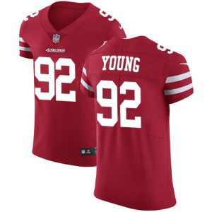 49ers #92 chase young red team color men's stitched nfl vapor untouchable elite cheap jersey