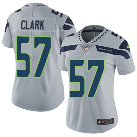 Seahawks #57 Frank Clark Grey Alternate Women's Stitched NFL Vapor Untouchable Limited Jersey