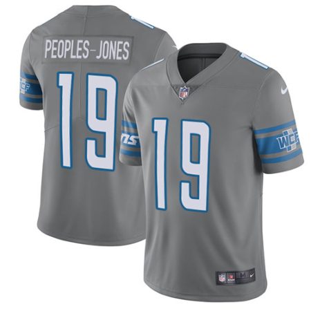 elite Lions #19 Donovan Peoples-Jones Gray Youth Stitched NFL Limited Rush Jersey