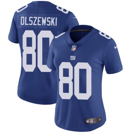 Giants #80 Gunner Olszewski Royal Blue Team Color Women's Stitched NFL Vapor Untouchable Limited Jersey