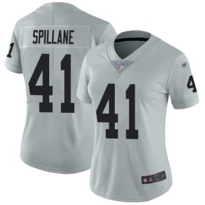 cheap Raiders #41 Robert Spillane Silver Women's Stitched NFL Limited Inverted Legend Jersey