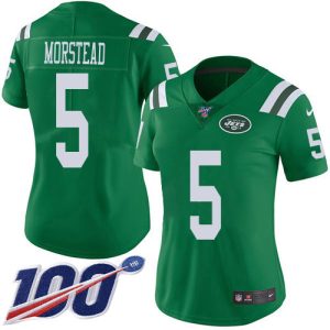 Jets #5 Thomas Morstead Green Women's Stitched NFL Limited Rush 100th Season Jersey