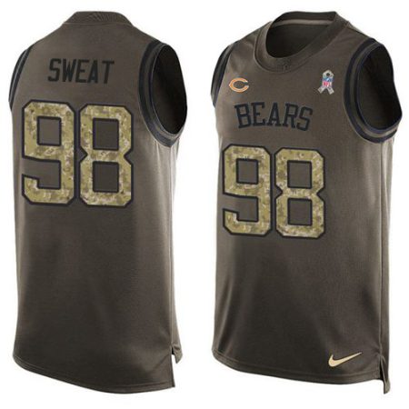 bears #98 montez sweat green men's stitched nfl limited salute to service tank top elite jersey