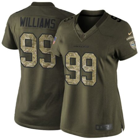 cheap Seahawks #99 Leonard Williams Green Women's Stitched NFL Limited 2015 Salute To Service Jersey