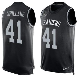 Raiders #41 Robert Spillane Black Team Color Men's Stitched NFL Limited Tank Top Jersey