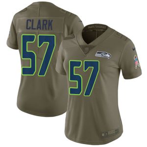 seahawks #57 frank clark olive women's stitched nfl limited 2017 salute to service cheap jersey