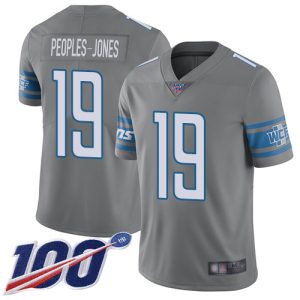 Lions #19 Donovan Peoples-Jones Gray Youth Stitched NFL Limited Rush 100th Season Jersey