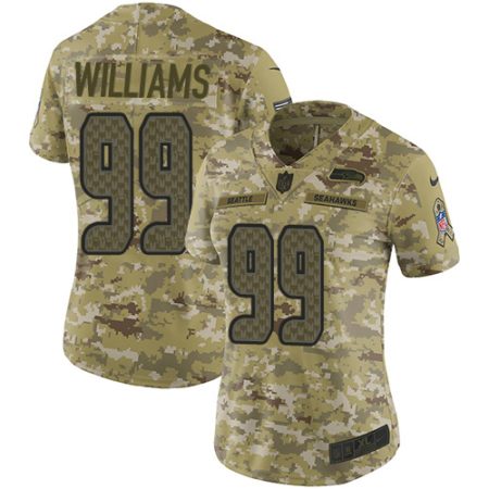 Seahawks #99 Leonard Williams Camo Women's Stitched NFL Limited 2018 Salute To Service Jersey