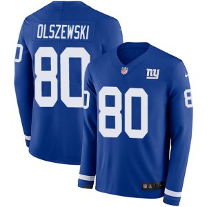 wholesale Giants #80 Gunner Olszewski Royal Blue Team Color Men's Stitched NFL Limited Therma Long Sleeve Jersey