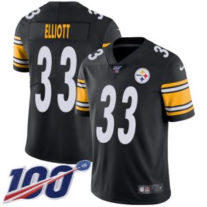 Steelers #33 Jalen Elliott Black Team Color Youth Stitched NFL 100th Season Vapor Limited Jersey