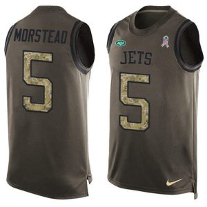 cheap Jets #5 Thomas Morstead Green Men's Stitched NFL Limited Salute To Service Tank Top Jersey