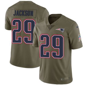 Patriots #29 J.C. Jackson Olive Men's Stitched NFL Limited 2017 Salute To Service Jersey