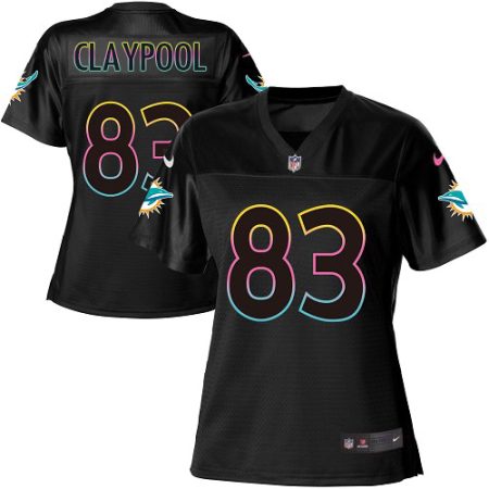 Dolphins #83 Chase Claypool Black Women's NFL Fashion Game Jersey