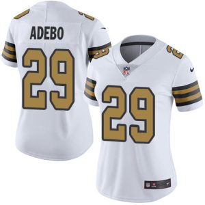 Saints #29 Paulson Adebo White Women's Stitched NFL Limited Rush Jersey