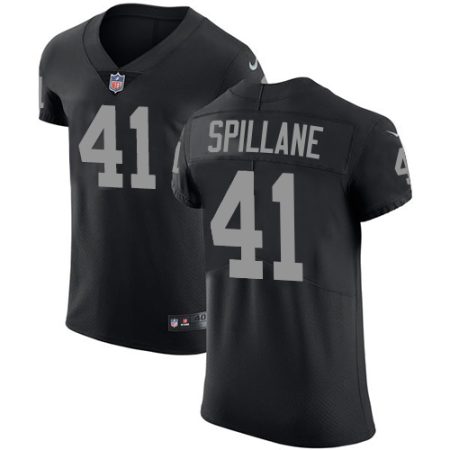 Raiders #41 Robert Spillane Black Team Color Men's Stitched NFL Vapor Untouchable Elite Jersey