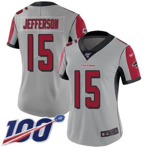 falcons #15 van jefferson silver stitched women's nfl limited inverted legend 100th season cheap jersey