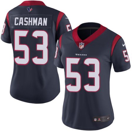 texans #53 blake cashman navy blue team color women's stitched nfl vapor untouchable limited elite jersey