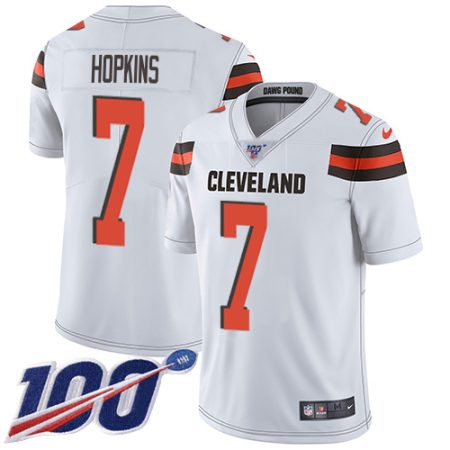 elite Browns #7 Dustin Hopkins White Men's Stitched NFL 100th Season Vapor Untouchable Limited Jersey