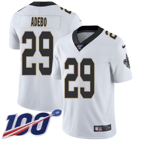 Saints #29 Paulson Adebo White Youth Stitched NFL 100th Season Vapor Limited Jersey