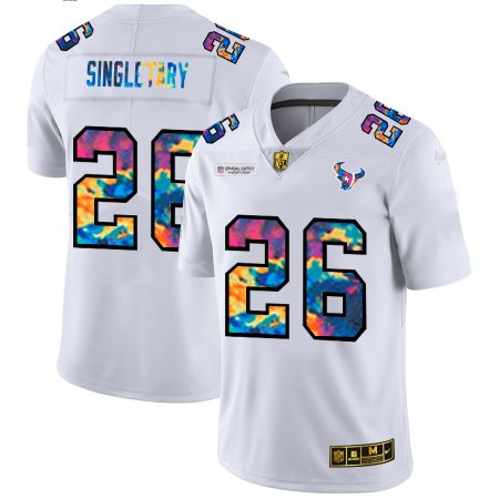 Houston Texans #26 Devin Singletary Men's White Multi-Color 2020 NFL Crucial Catch Limited NFL Jersey