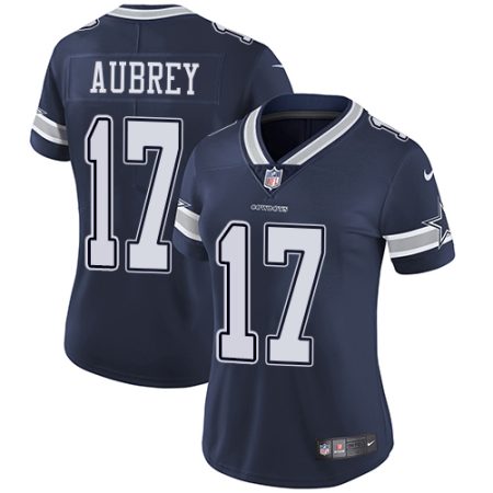 cowboys #17 brandon aubrey navy blue team color women's stitched nfl vapor untouchable limited elite jersey