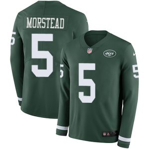 jets #5 thomas morstead green team color youth stitched nfl limited therma long sleeve cheap jersey