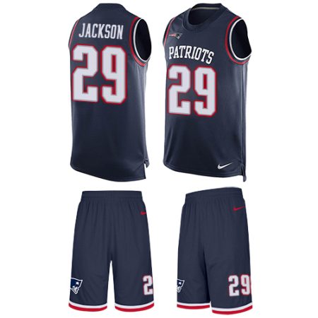 cheap Patriots #29 J.C. Jackson Navy Blue Team Color Men's Stitched NFL Limited Tank Top Suit Jersey