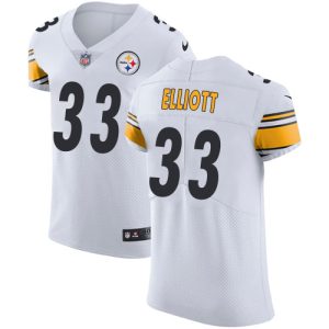 cheap Steelers #33 Jalen Elliott White Men's Stitched NFL Vapor Untouchable Elite Jersey