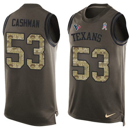 texans #53 blake cashman green men's stitched nfl limited salute to service tank top cheap jersey