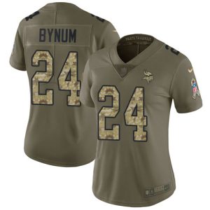 cheap Vikings #24 Camryn Bynum Olive/Camo Women's Stitched NFL Limited 2017 Salute To Service Jersey