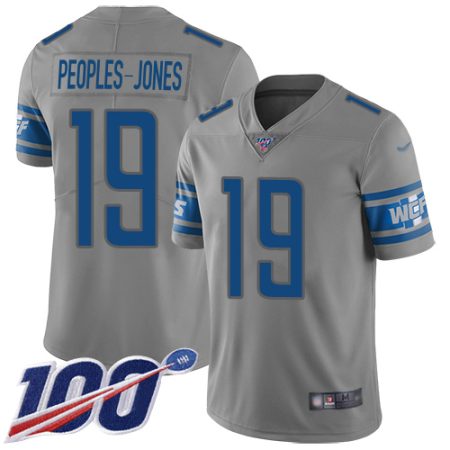 wholesale Lions #19 Donovan Peoples-Jones Gray Youth Stitched NFL Limited Inverted Legend 100th Season Jersey