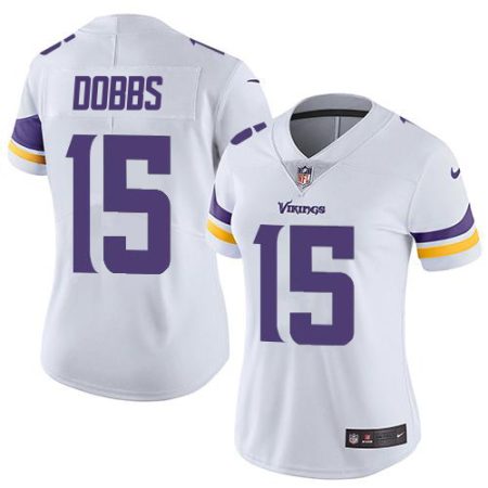 Vikings #15 Josh Dobbs White Women's Stitched NFL Vapor Untouchable Limited Jersey