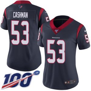 elite Texans #53 Blake Cashman Navy Blue Team Color Women's Stitched NFL 100th Season Vapor Untouchable Limited Jersey