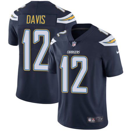 chargers #12 derius davis navy blue team color youth stitched nfl vapor untouchable limited wholesale jersey