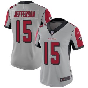 Falcons #15 Van Jefferson Silver Stitched Women's NFL Limited Inverted Legend Jersey