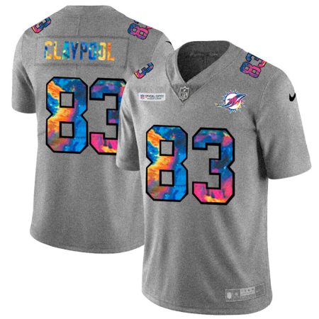 miami dolphins #83 chase claypool men's multi-color 2020 nfl crucial catch nfl wholesale jersey greyheather