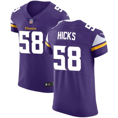 Vikings #58 Jordan Hicks Purple Team Color Men's Stitched NFL Vapor Untouchable Elite Jersey