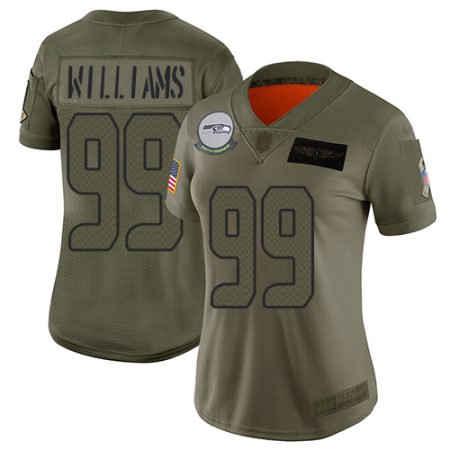 Seahawks #99 Leonard Williams Camo Women's Stitched NFL Limited 2019 Salute To Service Jersey