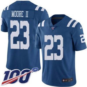 wholesale Colts #23 Kenny Moore II Royal Blue Youth Stitched NFL Limited Rush 100th Season Jersey