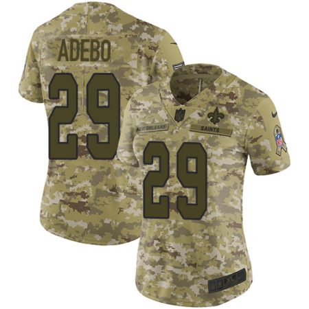 Saints #29 Paulson Adebo Camo Women's Stitched NFL Limited 2018 Salute To Service Jersey