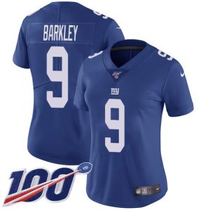 wholesale Giants #9 Matt Barkley Royal Blue Team Color Women's Stitched NFL 100th Season Vapor Untouchable Limited Jersey