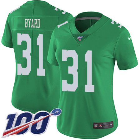 Eagles #31 Kevin Byard Green Women's Stitched NFL Limited Rush 100th Season Jersey