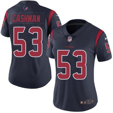 texans #53 blake cashman navy blue women's stitched nfl limited rush cheap jersey