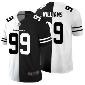 seattle seahawks elite jersey #99 leonard williams men's black v white peace split vapor untouchable limited nfl elite jersey