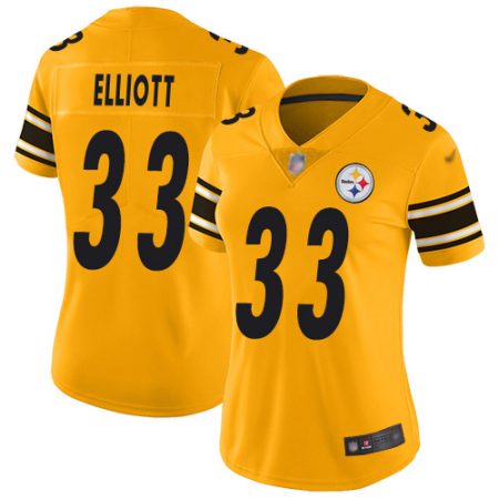 steelers #33 jalen elliott gold women's stitched nfl limited inverted legend elite jersey