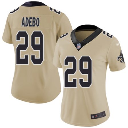 cheap Saints #29 Paulson Adebo Gold Women's Stitched NFL Limited Inverted Legend Jersey